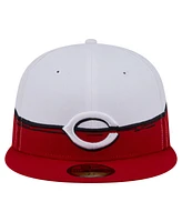 New Era Men's Red/White Cincinnati Reds Paint Stroke 59FIFTY Fitted Hat