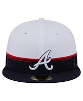 New Era Men's Navy/White Atlanta Braves Paint Stroke 59FIFTY Fitted Hat