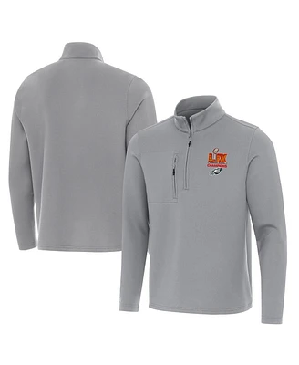 Antigua Men's Gray Philadelphia Eagles Super Bowl Lix Champions Insider Quarter-Zip Sweatshirt