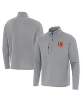 Antigua Men's Gray Philadelphia Eagles Super Bowl Lix Champions Insider Quarter-Zip Sweatshirt