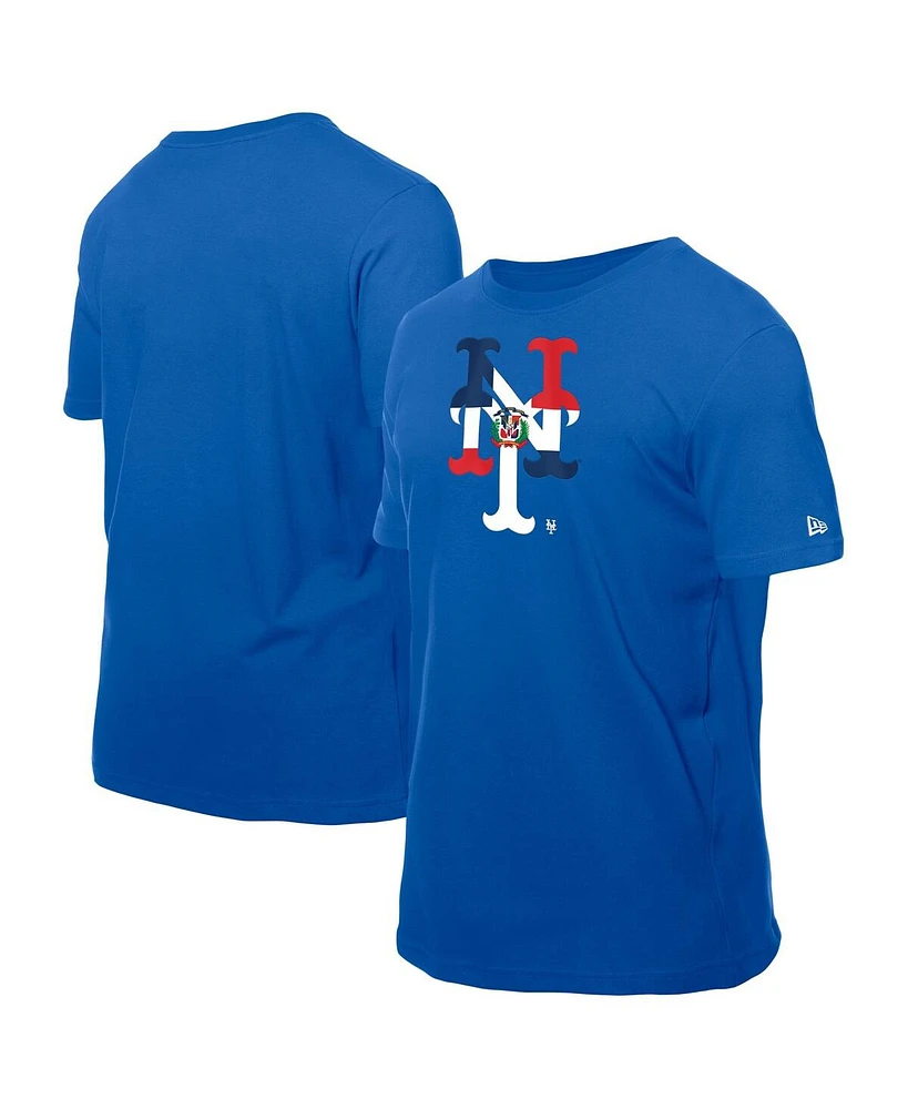 New Era Men's Royal York Mets Dominican Republic Flag Logo T-Shirt