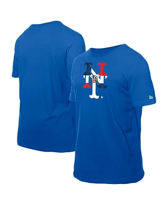 New Era Men's Royal York Mets Dominican Republic Flag Logo T-Shirt
