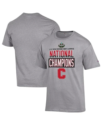 Champion Men's Gray Cornell Big Red 2025 Ncaa Men's Lacrosse National Champions Locker Room T-Shirt