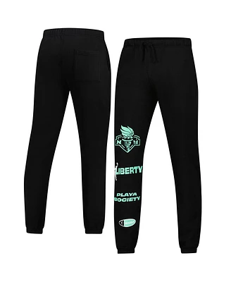 Playa Society Men's and Women's Black New York Liberty Fleece Sweatpants