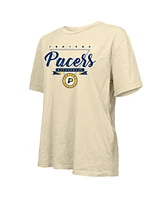 Majestic Women's Cream Indiana Pacers Oversized T-Shirt