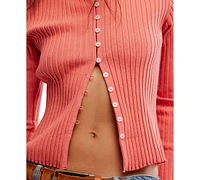 Free People Women's Button-Front Long-Sleeve Top