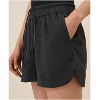 Pact Cotton Coastal Double Gauze Curved Hem Short