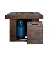 Festival 32 in. Outdoor Mgo Square Propane Fire Pit