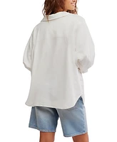 Free People Women's Tailored Button-Front Shirt