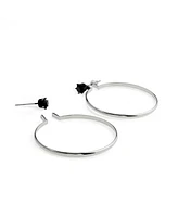 Steve Madden Faux Stone Punk Romance Stud Hoop Earrings