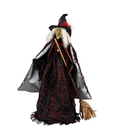 Northlight 18" Victorian Style Witch with Broom Halloween Figure