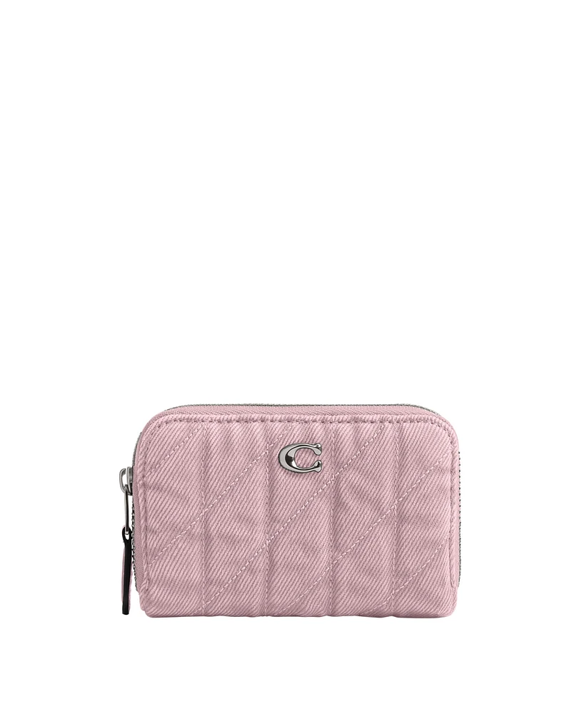 Coach Denim Essential Zip Around Card Case Wallet