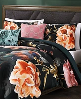 Bebejan Botanical Birds Bedding 200 Thread Count 100% Cotton Sateen 5 Piece Queen Size Reversible Comforter Set