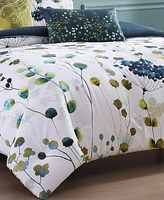Bebejan Abstract Vines Bedding 200 Thread Count 100% Cotton Sateen 5 Piece King Size Reversible Comforter Set
