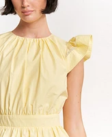En Saison Women's Taylor Cotton Eyelet Fit & Flare Mini Dress