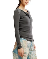 Free People Women's Long-Sleeve Henley Top