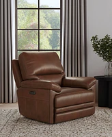 Flexsteel David 43" Pecan Leather Power Gliding Recliner