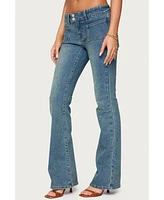 Edikted Women's Mattea Low Rise Flared Jeans
