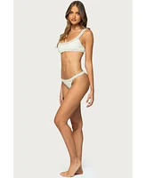 Edikted Women's Enzo Crochet Bikini Bottom
