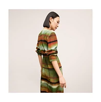 M.m.LaFleur Women's Deana Wrap Dress - Printed Washable Silk