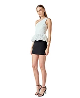 endless rose Women's Cotton Blouson Mixed Media Top