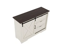 Casainc Storage Kitchen Cabinet with Silent Sliding Doors and Three Drawers