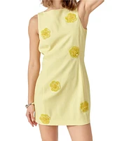 endless rose Women's Embellished Linen Mini Dress