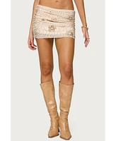 Edikted Womens Astrid Beaded Mini Skirt