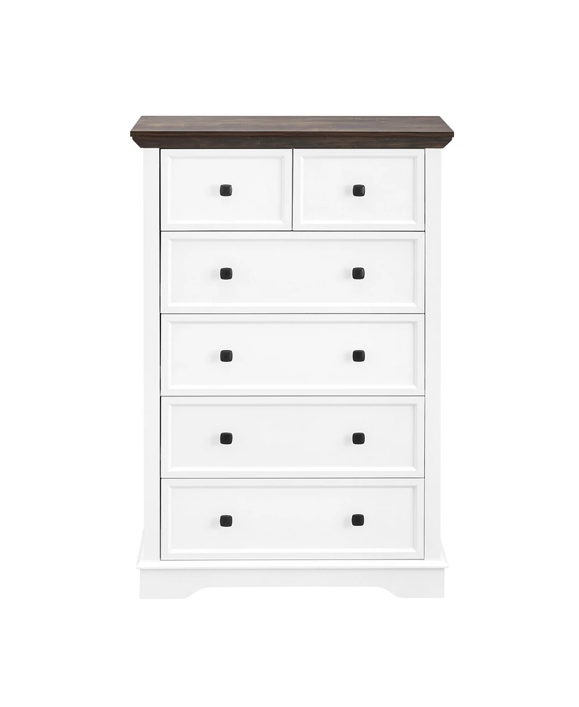 Casainc Tall Bathroom Cabinet Closet Organizers Storage Clothes with 6 Drawers