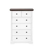 Casainc Tall Bathroom Cabinet Closet Organizers Storage Clothes with 6 Drawers