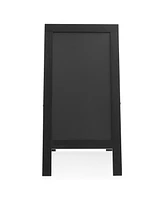 Casafield 40" x 20" A Frame Chalkboard Sign, Rustic Brown Double-Sided Magnetic Wooden Menu Board for Cafes, Sandwich Shops, Sidewalks, and