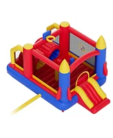 Family Backyard Inflatable Bounce House with Slide Blower and Storage Bag for Kids