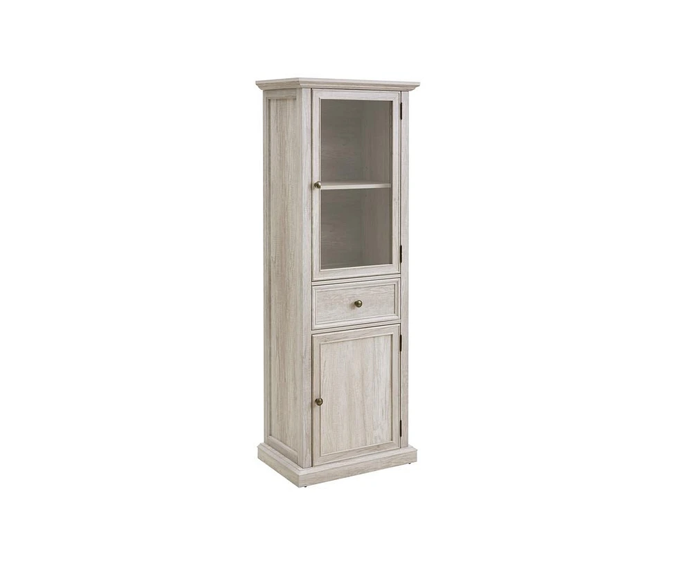 Tall Storage Kitchen Cabinet Freestanding Cabinet with Glass Door and Shelves