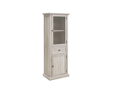 Tall Storage Kitchen Cabinet Freestanding Cabinet with Glass Door and Shelves