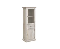 Tall Storage Kitchen Cabinet Freestanding Cabinet with Glass Door and Shelves