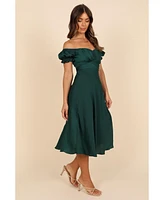 Petal and Pup Women's Mickenna Sweetheart Frill Midi Dress