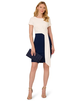 Adrianna Papell Women's Colorblocked Draped Sheath Dress