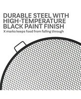 Sunnydaze Decor Outdoor Camping or Backyard Heavy-Duty Steel Round X-Marks Fire Pit Cooking Grilling Grate