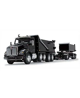 First Gear Dcp 1/64 Black Kenworth T880 Rogue Dump w/ Rogue Transfer Dump Trailer