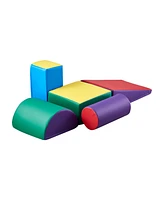 Slickblue Kids 5 Piece Foam Climbing Blocks Set Preschoolers Indoor Play Gym