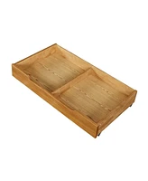 Musehomeinc BD1001T Solid Wood Underbed Storage Trundle Organizer, Queen/King