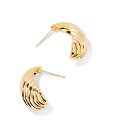 brook & york Gold Plated Farrah Ribbed Stud Earrings