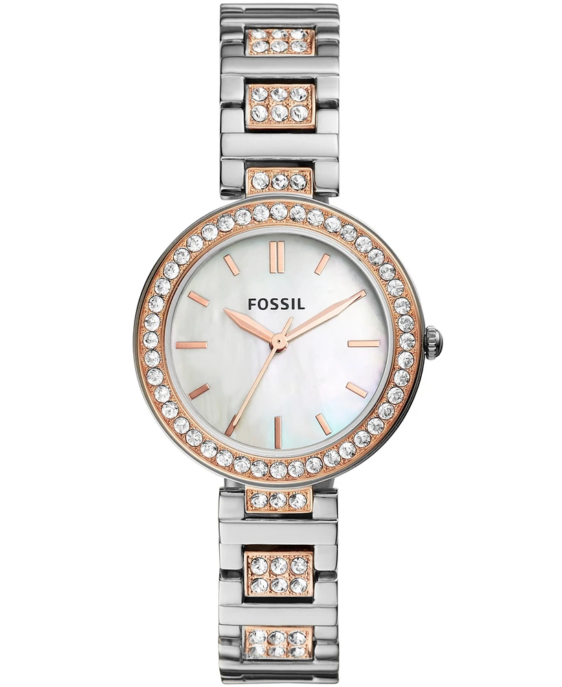 Fossil Women's Karli Three-Hand Two-Tone Stainless Steel Watch, 32mm