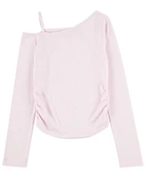 abercrombie kids Girls Asymmetrical Ruched Long Sleeve T-Shirt