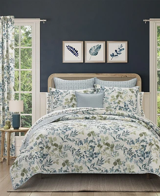 Royal Court Evergreen Botanical Leaf 3-Pc. Quilt Set, Twin/Twin Xl