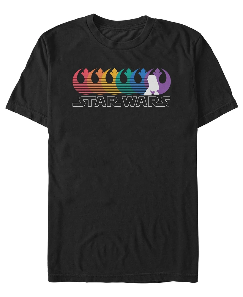 Fifth Sun Men's Rainbow Star Wars Short Sleeve T-Shirt