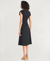 Luxely Women's Textured Ruched Midi Dress