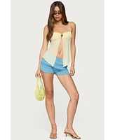 Edikted Women's Reeve Split Front Sheer Mesh Top