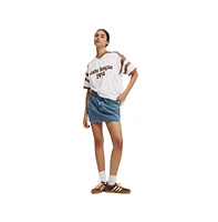 Cotton On Women's V Neck Retro Graphic Boxy Tee