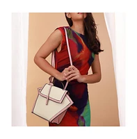 Women's The Roma Canvas Hand Bag - Blush Pink & Cloud White